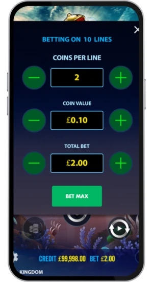 Adjusting bet settings in slot