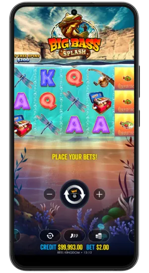 Launching Big Bass Splash casino via home screen shortcut on Android